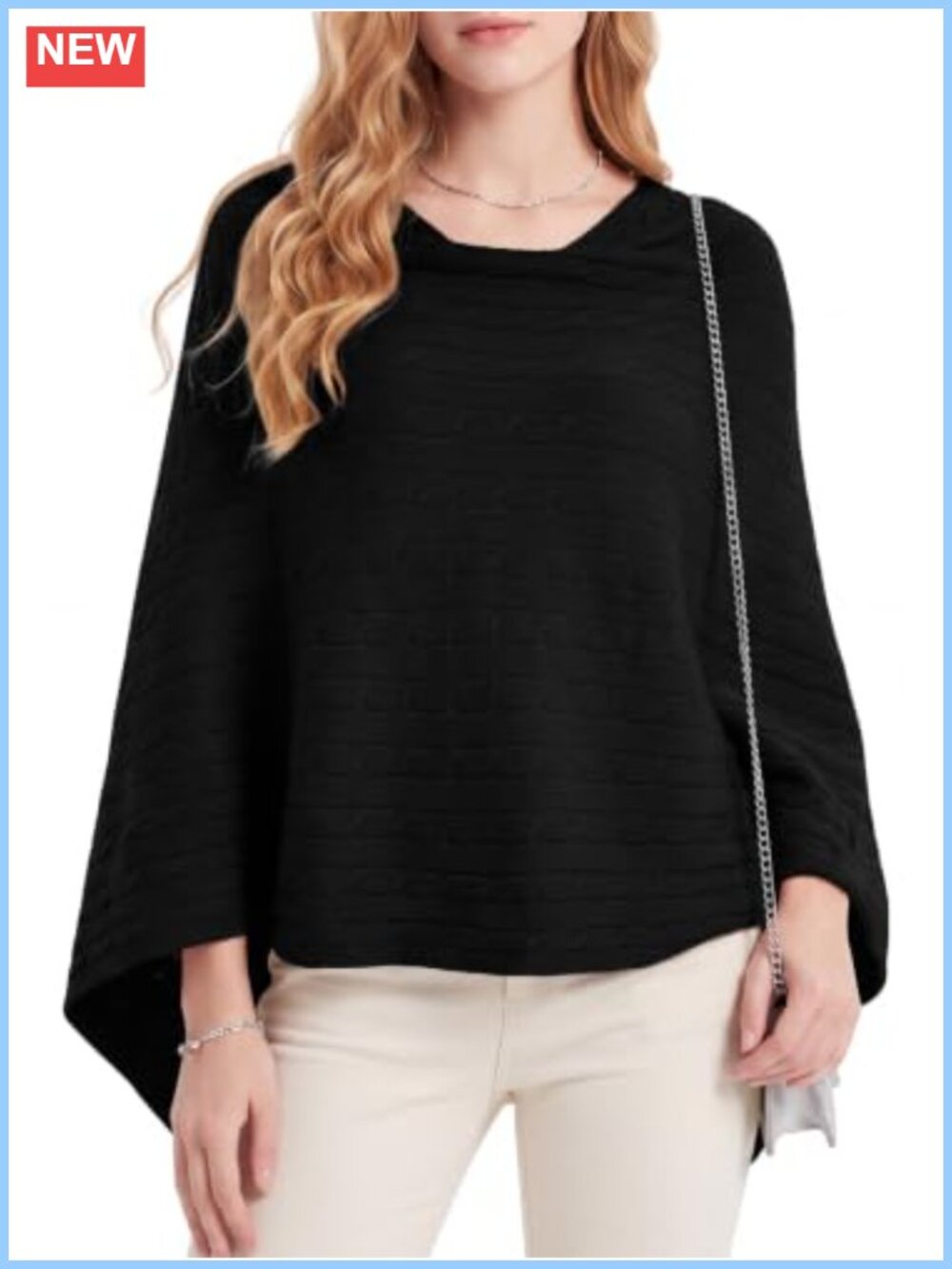 Cable Knit Poncho Sweater Wrap Soft Rayon Blend One Size Shawl